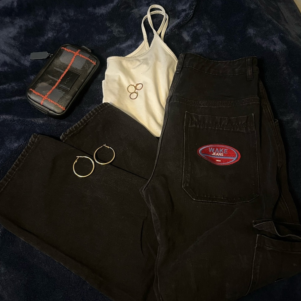 Black Baggy Cargo Jeans